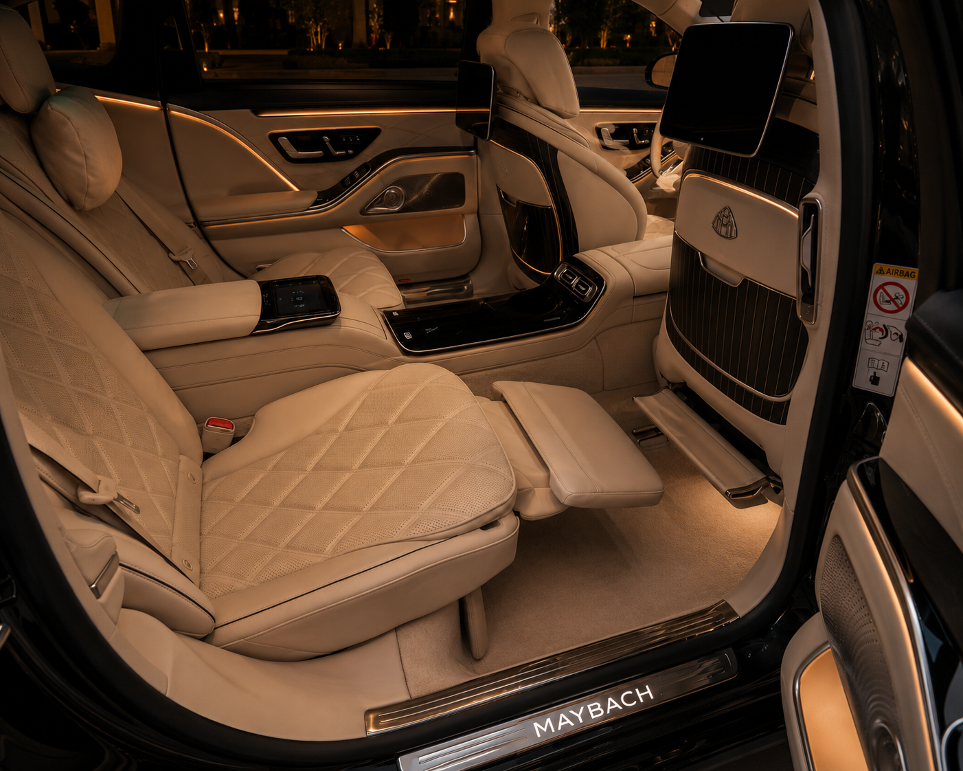 Mercedes-Maybach first class rear executive cabin